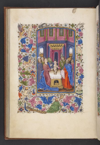 أضف MS 50004 f.41v الختان ، من "كتاب الصلوات" (الحبر واللون والذهب على الرق) بواسطة المدرسة الاسبانية