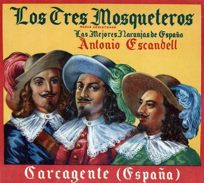 Advertising image, “The Three Musketeers, the best oranges in Spain””. Advertising poster بواسطة المدرسة الاسبانية