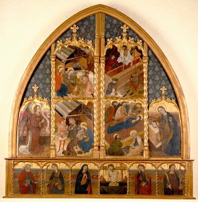 الكاتالونية Altarpiece ، 145080 (درجة الحرارة وورقة الذهب على اللوحة) بواسطة المدرسة الاسبانية