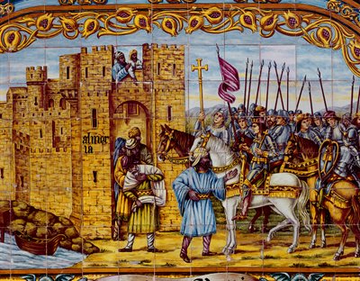 غزو ألميريا من قبل الملوك الكاثوليك عام 1488 (خزف) (تفاصيل 400253) بواسطة المدرسة الاسبانية