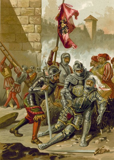 وفاة تشارلز الثالث ، دوق بوربون ، في كيس روما ، 1527 بواسطة المدرسة الاسبانية