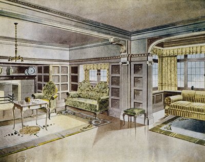 تصميم غرف الجلوس ، حوالي عام 1900 ، إسبانيا ، القرن العشرين بواسطة المدرسة الاسبانية