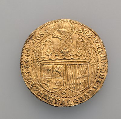 التفوق المزدوج لفرديناند الثاني من أراغون (1452-1516) وإيزابيلا قشتالة (1451-1504) ، إشبيلية النعناع ، 1475 (الذهب) (انظر 168057) بواسطة المدرسة الاسبانية