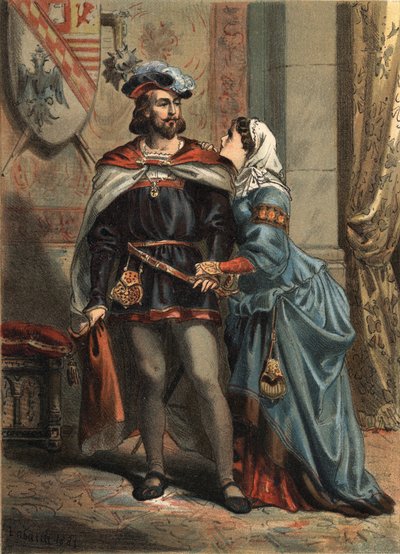 جين من إسبانيا المعروفة باسم لا فولي (1479-1555) ، ملكة قشتالة وزوجها فيليب لو بو (1478-1506) ملك إسبانيا وأرشيدوق النمسا في "إل كولتو دي لا هيرموسورا" بقلم خوان جوستو هوغيت ، موليناس هيرمانوس المحررين بواسطة المدرسة الاسبانية