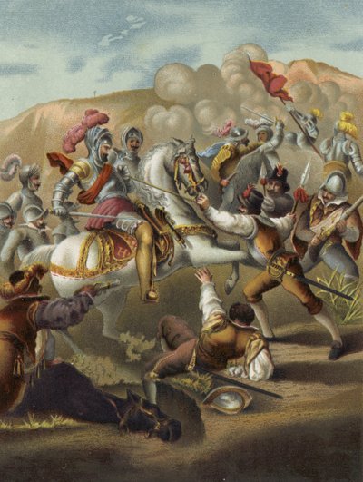الملك لويس الثاني عشر ملك فرنسا في معركة أجناديللو ، إيطاليا ، 1509 بواسطة المدرسة الاسبانية