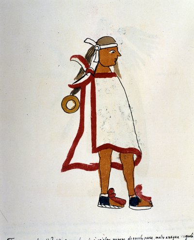رجل شعب الأزتك في Codex Vaticanus 3738 (Codex Vat. Rios). نسخة طبق الأصل من مخطوطة الدومينيكان بيدرو دي لوس ريوس ، بين 1570 و 1589 ، بببل. الفاتيكان. بواسطة المدرسة الاسبانية