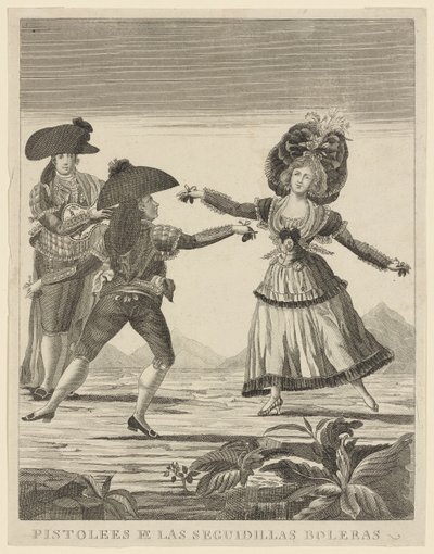 Pistolees e las Sequidillas boleras ، حوالي 1790-99 بواسطة المدرسة الاسبانية