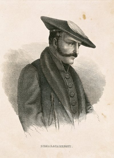 صورة توماس ZUMALACARREGUI (1788-1835) ، شخصية من الحملة الإسبانية أو حرب الاستقلال والحرب Carlist الأولى (نقش) بواسطة المدرسة الاسبانية