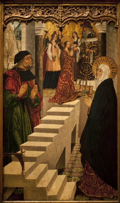 تقديم العذراء في الهيكل. رسم لسيد بورغوس (نشط بين 1465 و 1490) ، فن إسباني بواسطة المدرسة الاسبانية