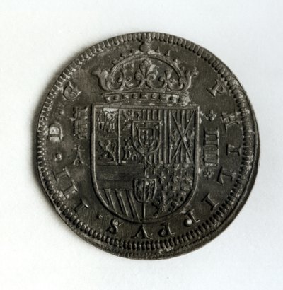 عملة تاج فضية من أربعة ريالات من عهد الأول فيليب الثالث من إسبانيا والبرتغال (1578-1621) (فضية) بواسطة المدرسة الاسبانية