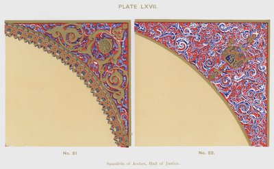 Spandrils of Arches ، Hall of Justice (لون ليثو) بواسطة المدرسة الاسبانية