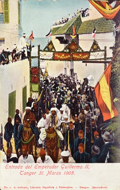 دخول القيصر فيلهلم الثاني (1859-1941) إلى طنجة ، 31 مارس 1905 بواسطة المدرسة الاسبانية