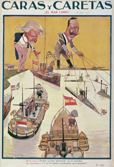 القيصر والعم سام وقت الحرب العالمية الأولى ، 1915 بواسطة المدرسة الاسبانية