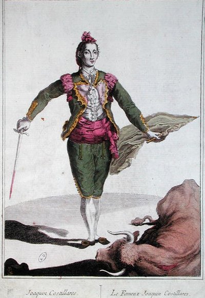 Toreador الشهير ، Joaquin Rodriguez 'Costillares' (1748-1800) (لون ليثو) بواسطة المدرسة الاسبانية