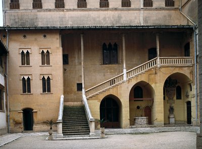 منظر للقصر الدوقي للجنرال اليسوعي فرانسوا بورجيا (سان فرانسيسكو دي بورخا) ، دوق غانديا (1510-1572). جانديا ، إسبانيا (صورة) بواسطة المدرسة الاسبانية