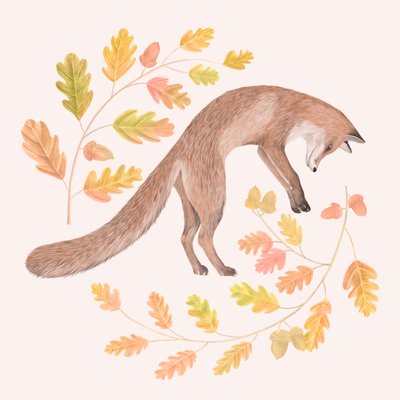 Jumping Fox، 2021 (قلم جرافيت ورقمي) بواسطة ستايسي هسو
