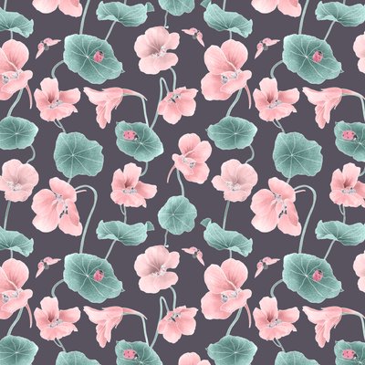 نمط البطل Nasturtium colorway 1، 2020 (قلم جرافيت ورقمي) بواسطة ستايسي هسو