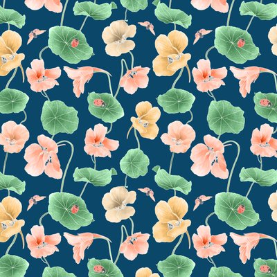 Nasturtium Hero Pattern Colorway 2، 2020 (قلم جرافيت ورقمي) بواسطة ستايسي هسو