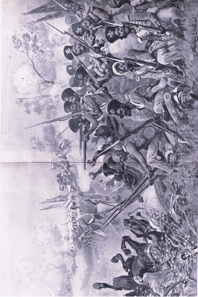 Chilianwala ، 13 يناير 1849: لواء Goddys يقوم بموقف شجاع عندما يحيط به السيخ ، رسم توضيحي من المعارك البريطانية في البر والبحر ، 1915 بواسطة ستانلي ل. وود