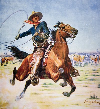Texas Cowboy (colour litho) بواسطة ستانلي ل. وود