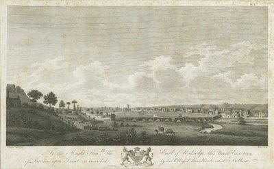 جسر ومدينة بيرتون أبون ترينت: النقش ، 1779 بواسطة ستيبينج شو