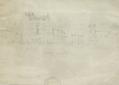 قلعة Caverswall: الرسم بقلم الرصاص ، بدون تاريخ [عام 1800] (رسم) بواسطة ستيبينج شو
