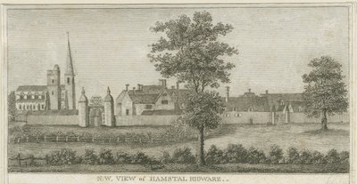 Hamstall Ridware - الكنيسة ومنزل المانور: نقش ، بدون تاريخ [1762-1802] (طباعة) بواسطة ستيبينج شو