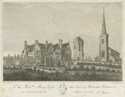 هامستول ريدوير - تشيرش آند مانور هاوس: engraving، nd [1762-1802] بواسطة ستيبينج شو