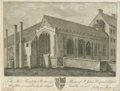 Lichfield - مستشفى وكنيسة سانت جون: نقش ، بدون تاريخ [1762-1798] (طباعة) بواسطة ستيبينج شو