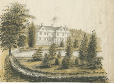 Madeley - Old House: رسم بالألوان المائية ، بدون تاريخ [1762-1802] بواسطة ستيبينج شو
