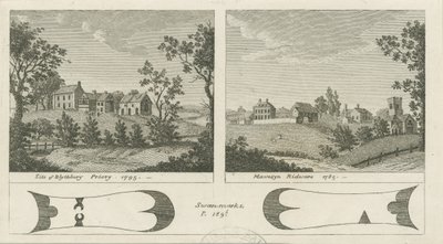 Mavesyn Ridware - موقع Blythbury Priory: نقش ، 1795 بواسطة ستيبينج شو