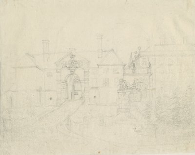 Patshull House: رسم بالقلم الرصاص ، بدون تاريخ [؟ 1762-1802] بواسطة ستيبينج شو