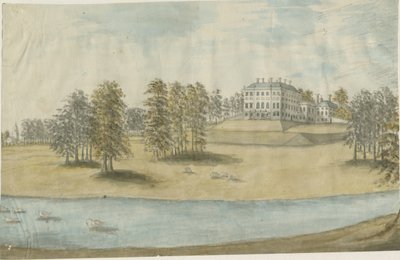 Patshull House: رسم بالألوان المائية ، بدون تاريخ [1790s] بواسطة Stebbing Shaw