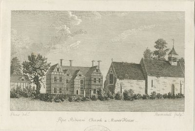 كنيسة الأنبوب Ridware و Manor House: النقش ، [1762-1798] بواسطة ستيبينج شو