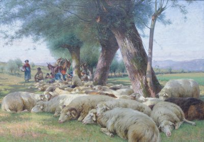 خروف في حالة راحة، حوالي عام 1900 (زيت على قماش) بواسطة ستيفانو بروزي