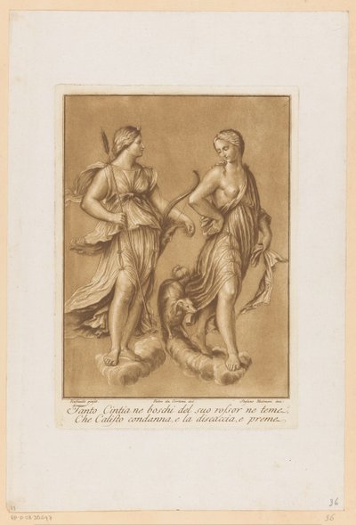 ديانا أون كاليستو Plafondschilderingen van de Loggia di Galatea in de Villa Farnesina te Rome (عنوان السلسلة) بواسطة Baldassare Peruzzi