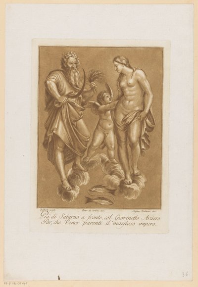 زحل ، فينوس في الحب Plafondschilderingen van de Loggia di Galatea in de Villa Farnesina te Rome (عنوان السلسلة) بواسطة Baldassare Peruzzi