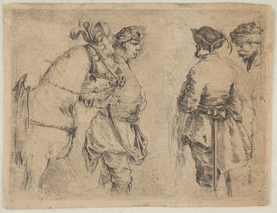 قطب يحمل حصانًا عند اللجام ، كاليفورنيا. 1662. بواسطة ستيفانو ديلا بيلا