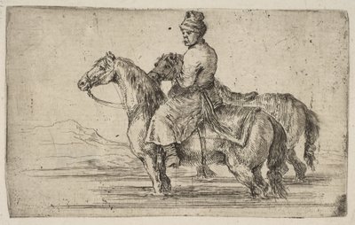 الخيول البولندية الاستحمام العريس ، كاليفورنيا. 1662. بواسطة ستيفانو ديلا بيلا