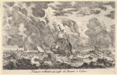 سفينة عادية تسافر بين دوفر وكاليه نافيير العادية qui passe de Douv ... ، 1647. بواسطة ستيفانو ديلا بيلا