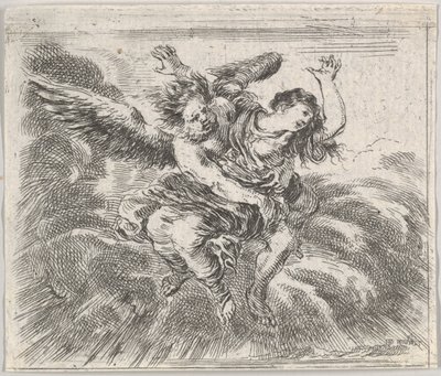 بورياس وأوريثيا ، من Game of Mythology Jeu de la Mythologie ، 1644. بواسطة ستيفانو ديلا بيلا