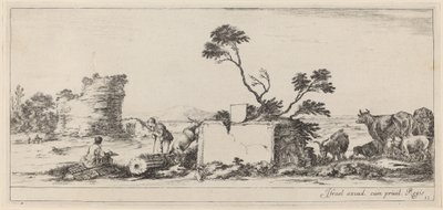 مشهد كامبانيا مع رسم فني ، في عام 1647 أو قبله. بواسطة ستيفانو ديلا بيلا