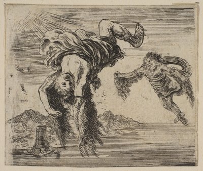 ديدالوس وإيكاروس ، من Game of Mythology Jeu de la Mythologie ، 1644. بواسطة ستيفانو ديلا بيلا