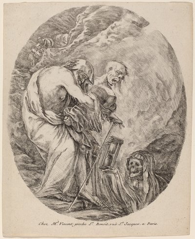 الموت مع رجل عجوز ، ربما 1648. بواسطة ستيفانو ديلا بيلا