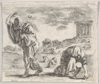 Deucalion و Pyrrha ، من Game of Mythology Jeu de la Mythologie ، 1644. بواسطة ستيفانو ديلا بيلا