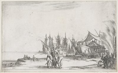 ثلاثة رجال يتحدثون على الرصيف العروض البحرية (عنوان المسلسل) Suite de huit marines (عنوان المسلسل) بواسطة ستيفانو ديلا بيلا