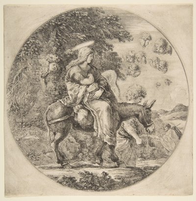 رحلة إلى مصر ، تكوين دائري ، كاليفورنيا. 1662. بواسطة ستيفانو ديلا بيلا