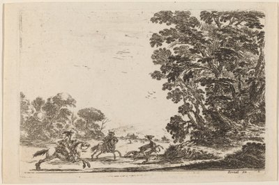 غابة مع Deer Hunt ، 1642. بواسطة ستيفانو ديلا بيلا