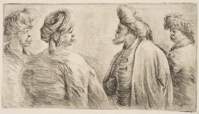 أربعة أتراك ، نصف طول ، كاليفورنيا. 1662. بواسطة ستيفانو ديلا بيلا