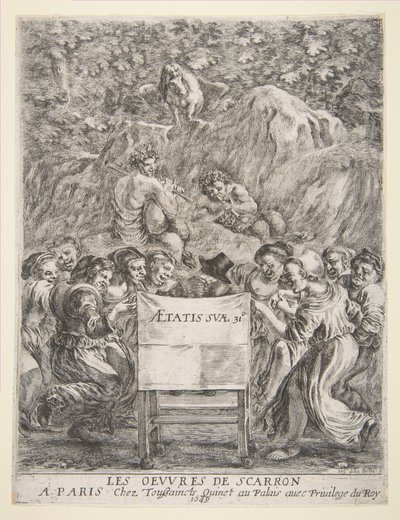 الواجهة الأمامية لـ Les Oeuvres de Scarron ، 1649. بواسطة ستيفانو ديلا بيلا
